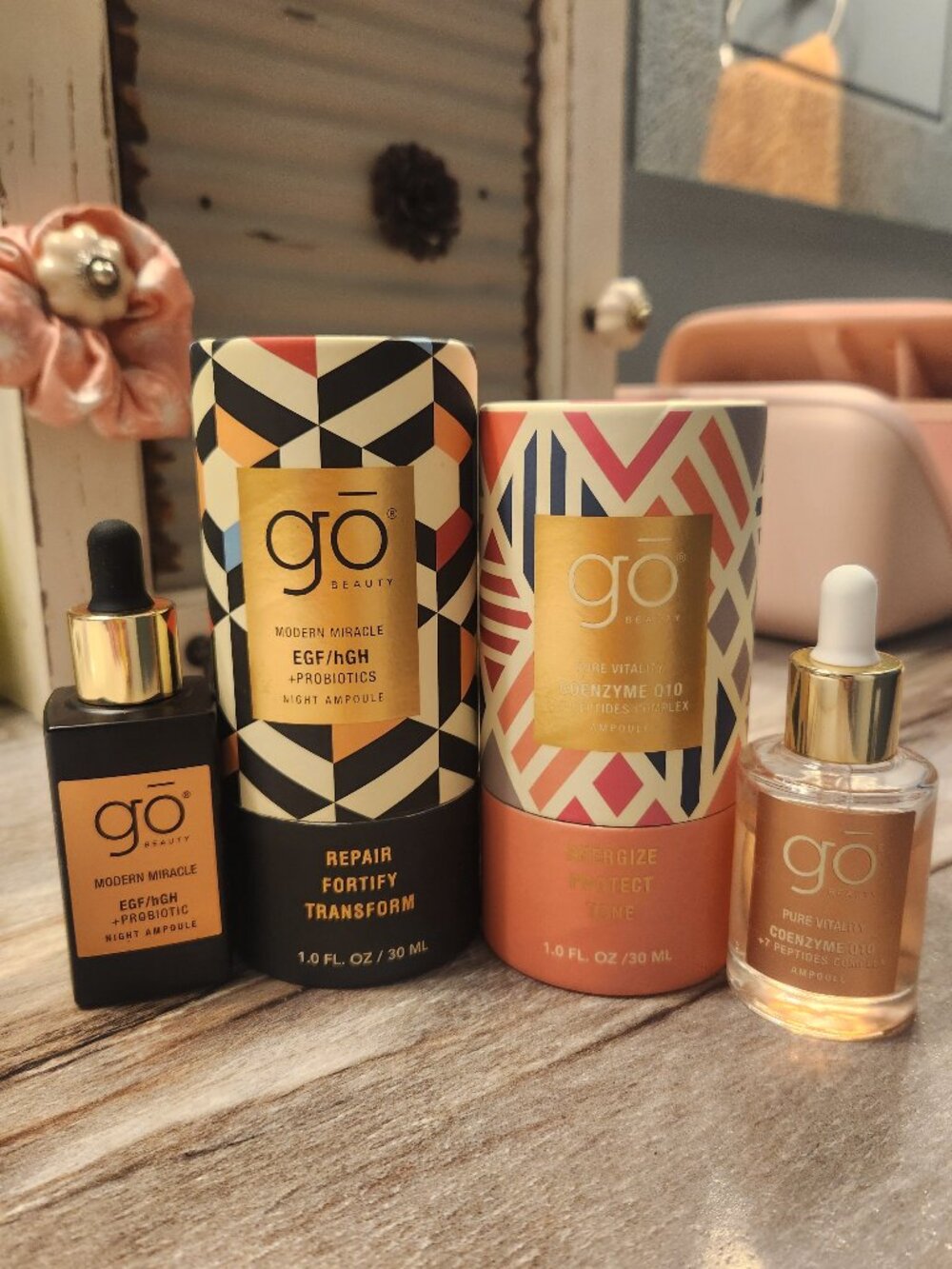 Go Beauty Modern Miracle EGF/hGH Probiotic + Pure Vitality Coenzyme Q10 Peptides